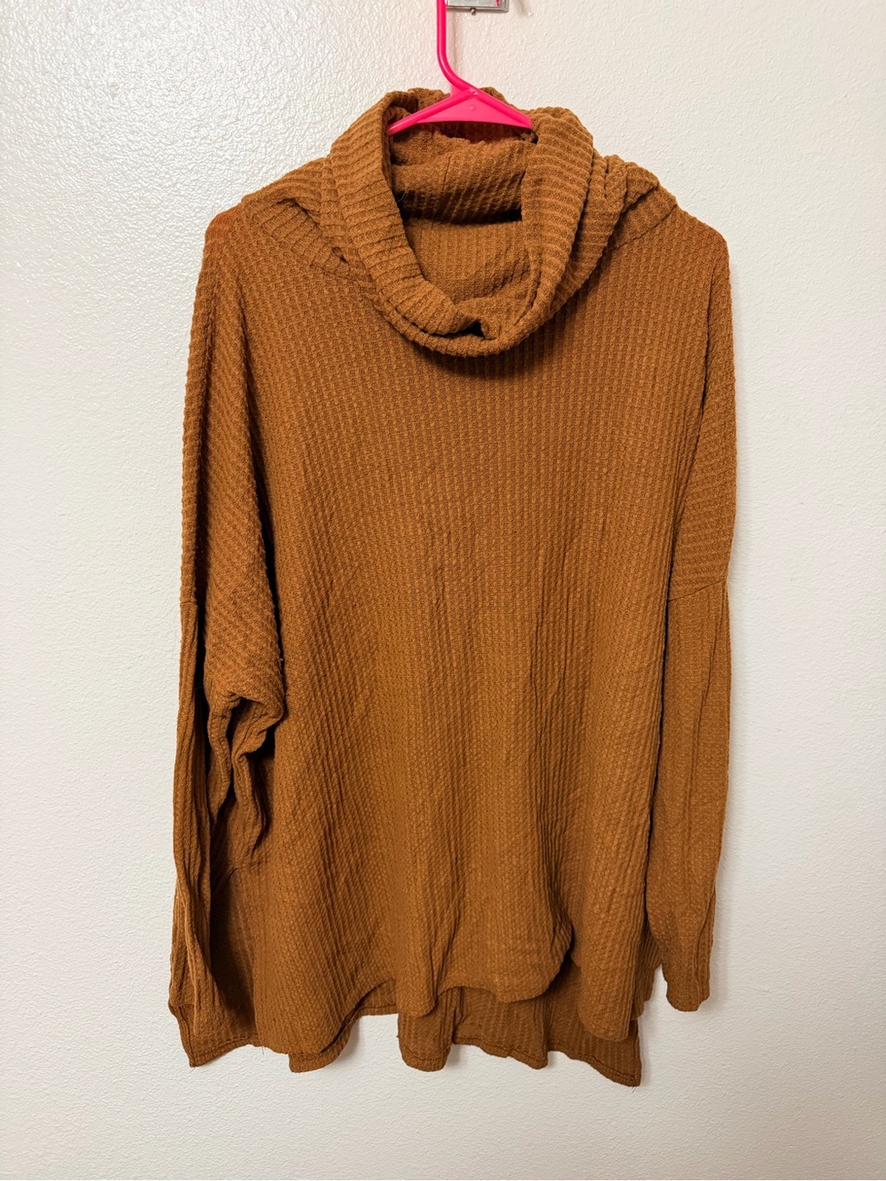 Cozy Ribbed Turtleneck Sweater - Rust - Picture 2 of 3